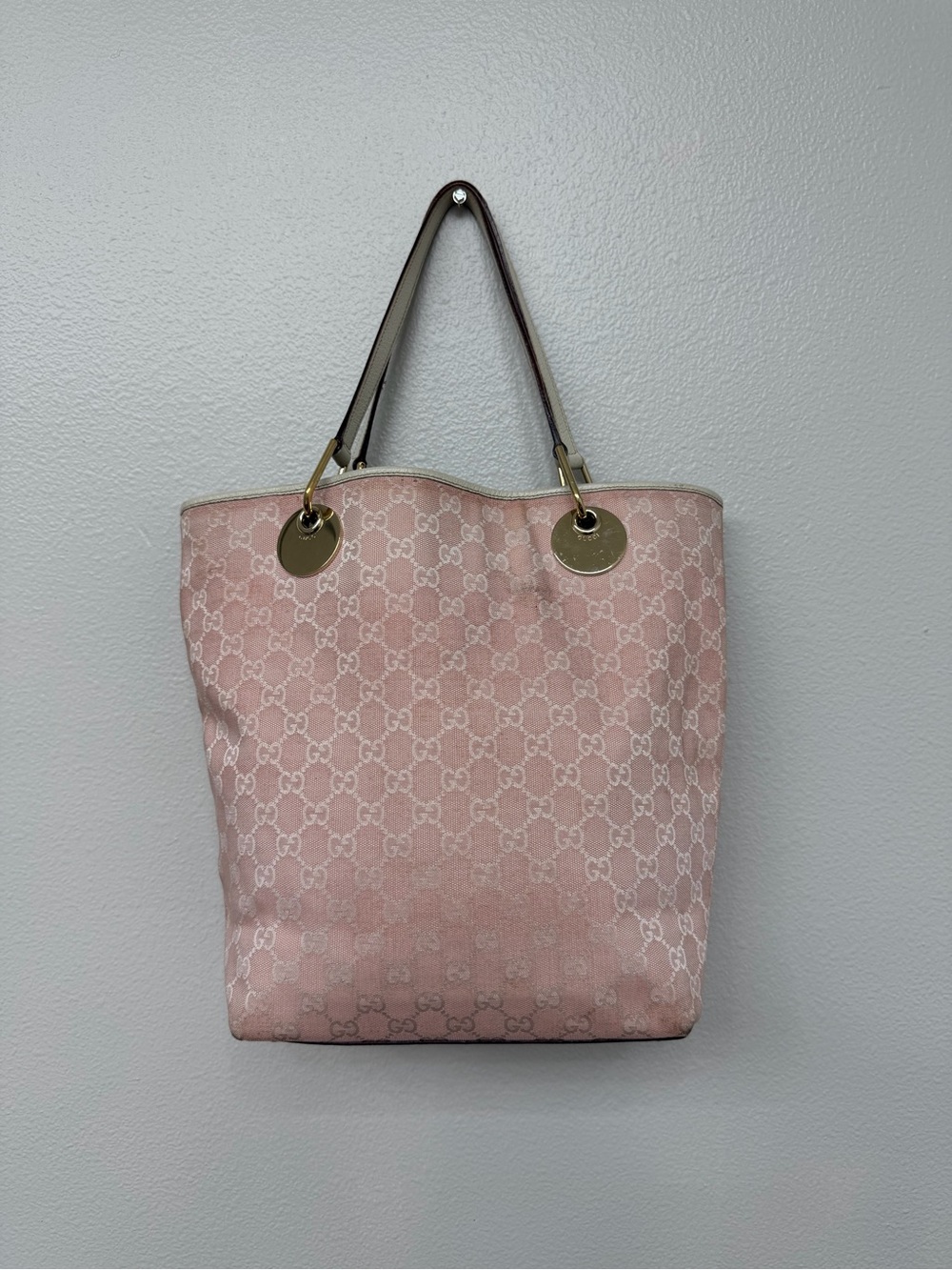 Gucci GG Canvas Eclipse Tote Bag Light Pink